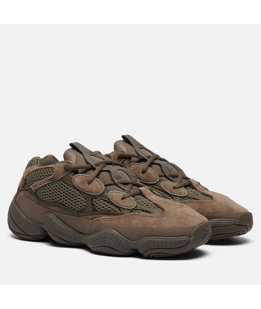 ADIDAS YEEZY Коричневые замшевые низкие кроссовки / кеды, фото 2