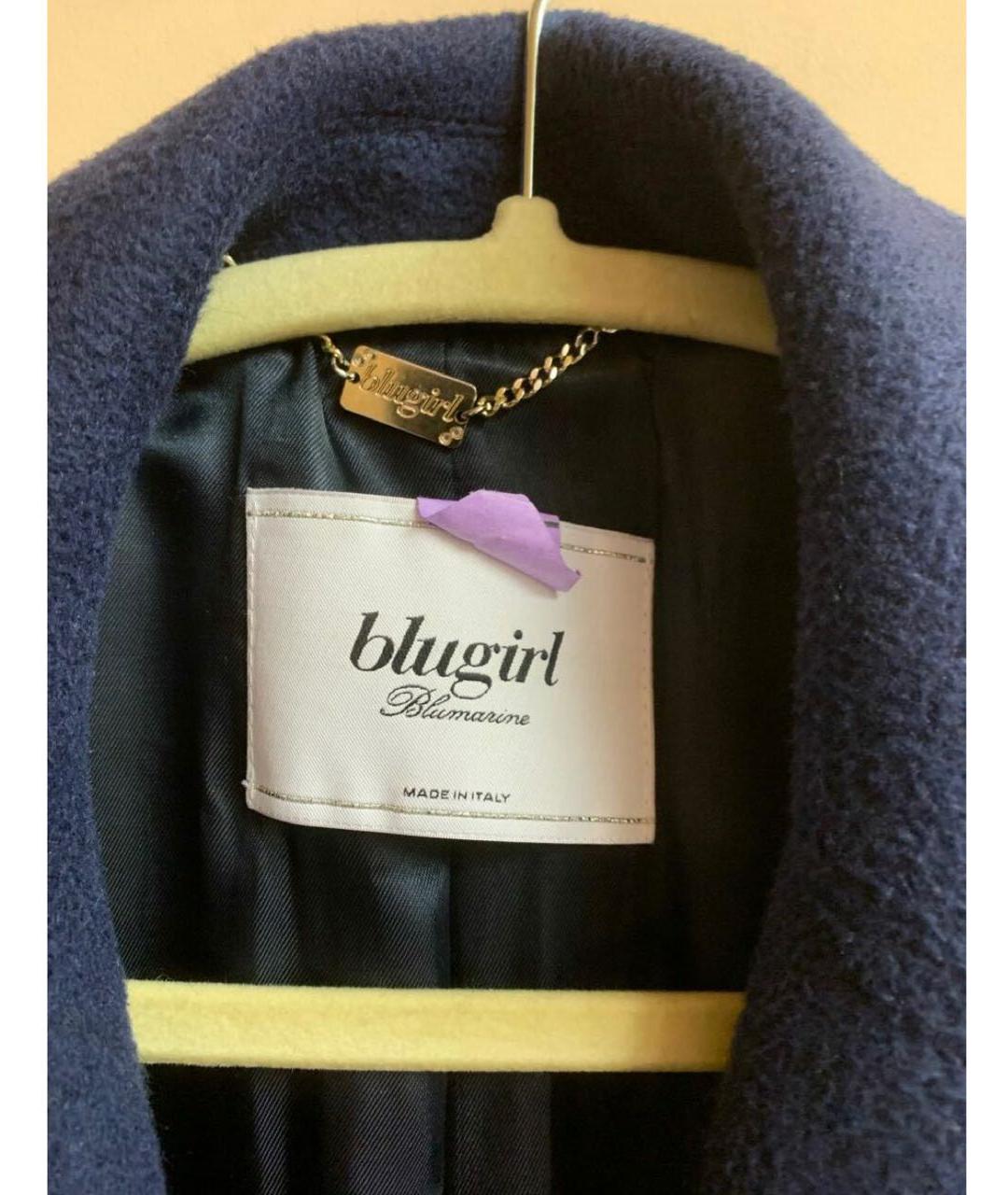 BLUGIRL Темно-синее шерстяное пальто, фото 3