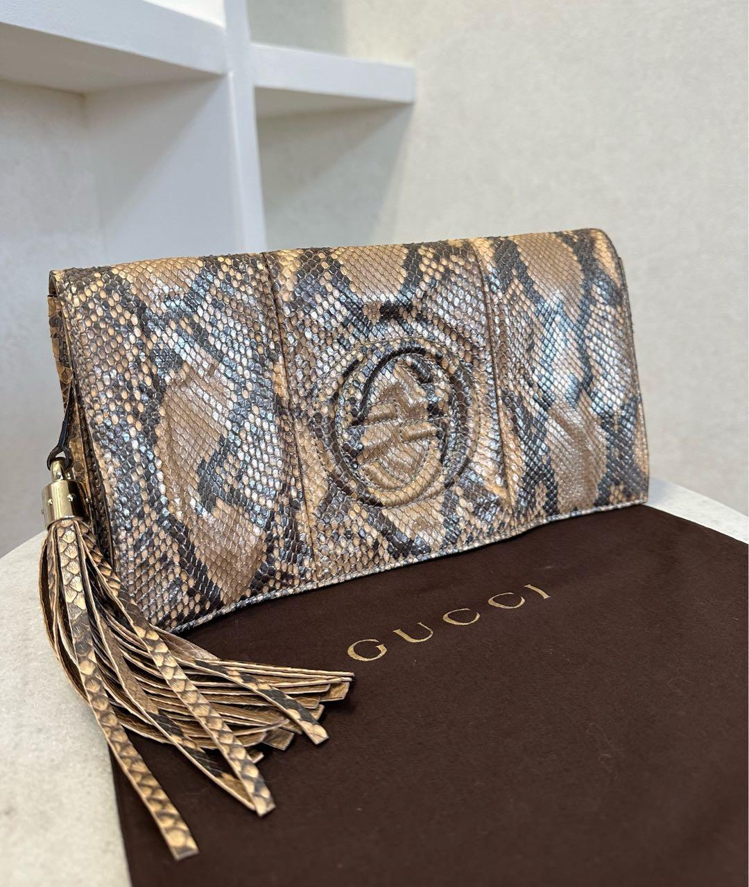 Gucci cheap python clutch