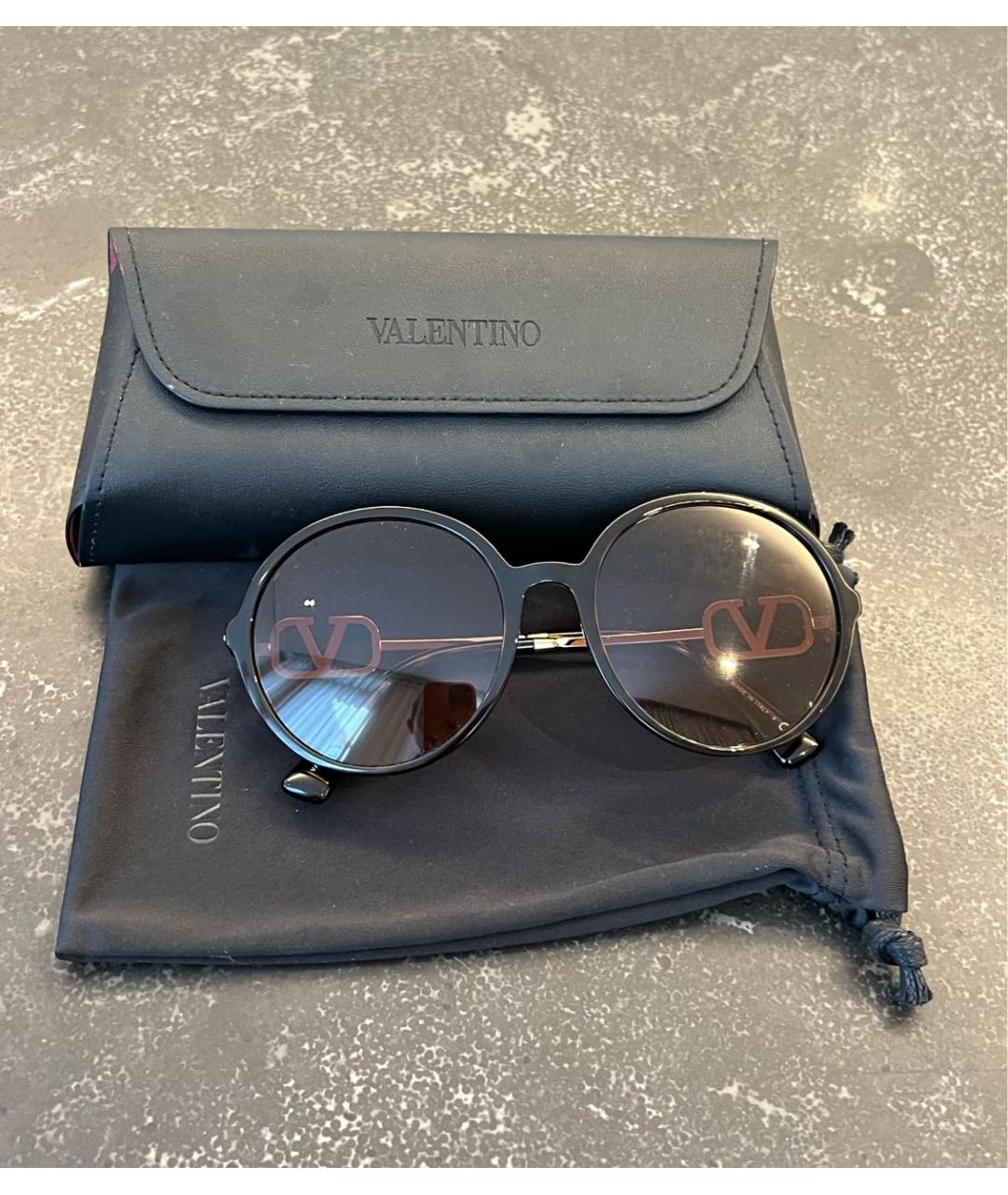 VALENTINO Коричневые пластиковые солнцезащитные очки, фото 4