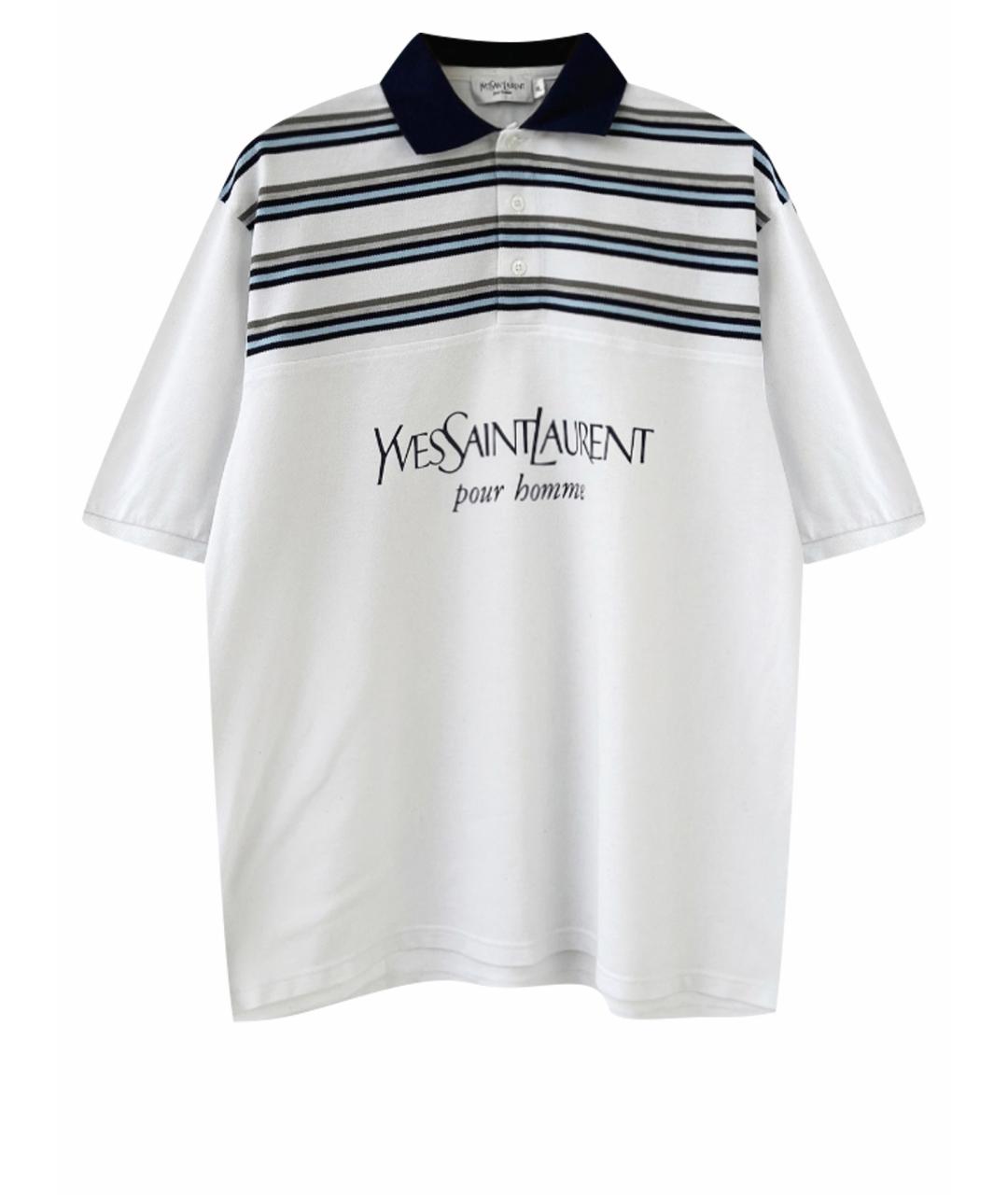 SAINT LAURENT Хлопко-полиэстеровое поло с коротким рукавом, фото 1