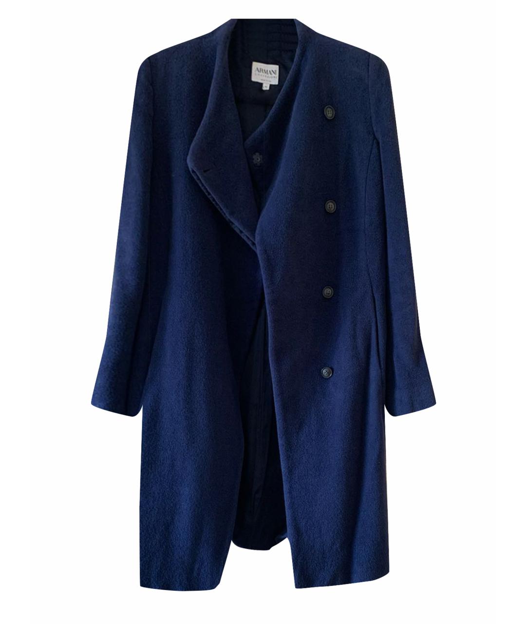 ARMANI COLLEZIONI Синее кашемировое пальто, фото 1