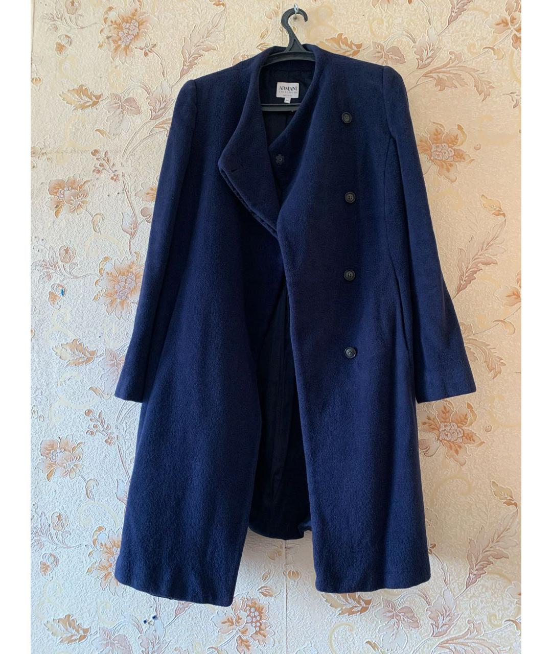 ARMANI COLLEZIONI Синее кашемировое пальто, фото 3