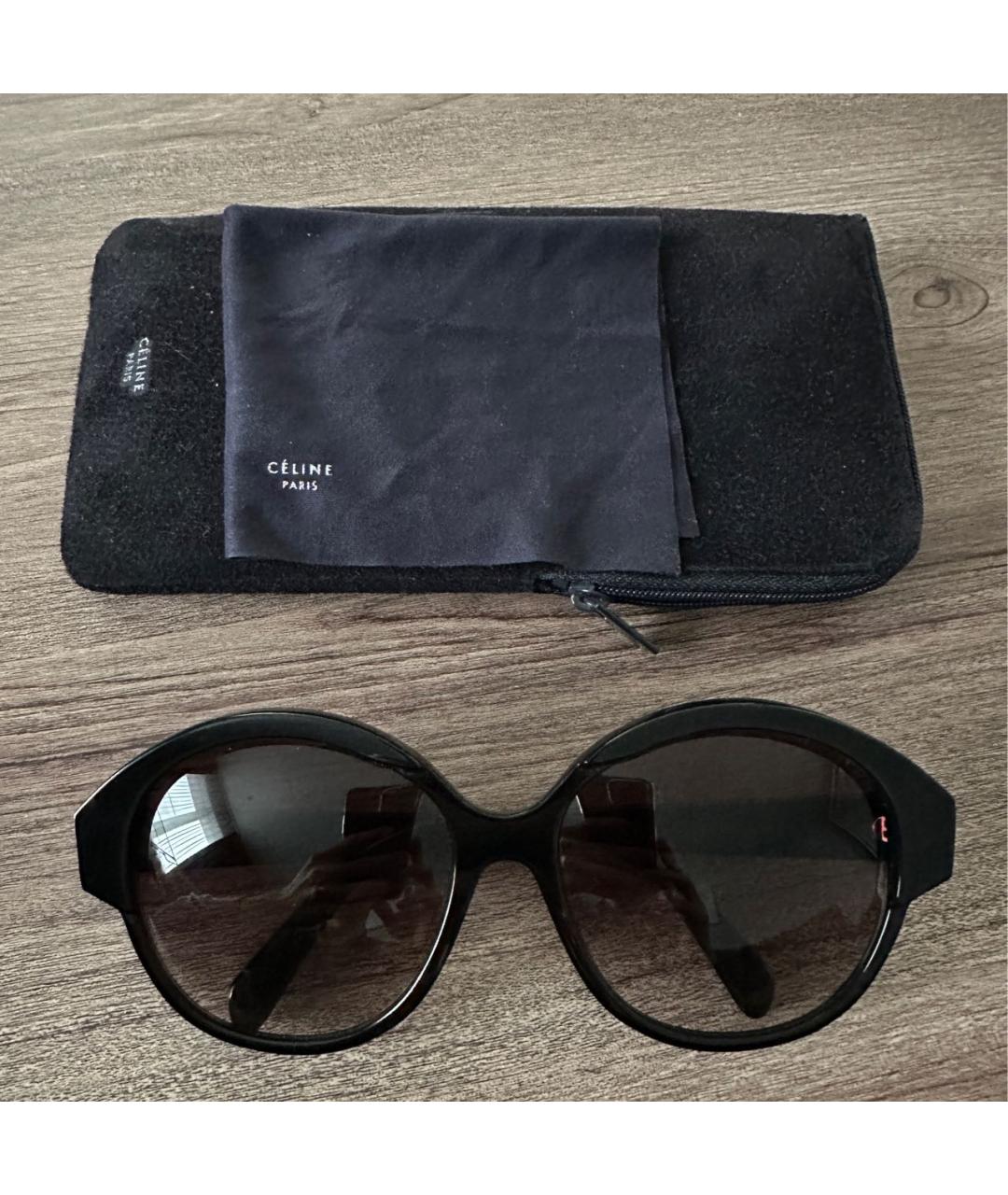 CELINE PRE-OWNED Черные пластиковые солнцезащитные очки, фото 4