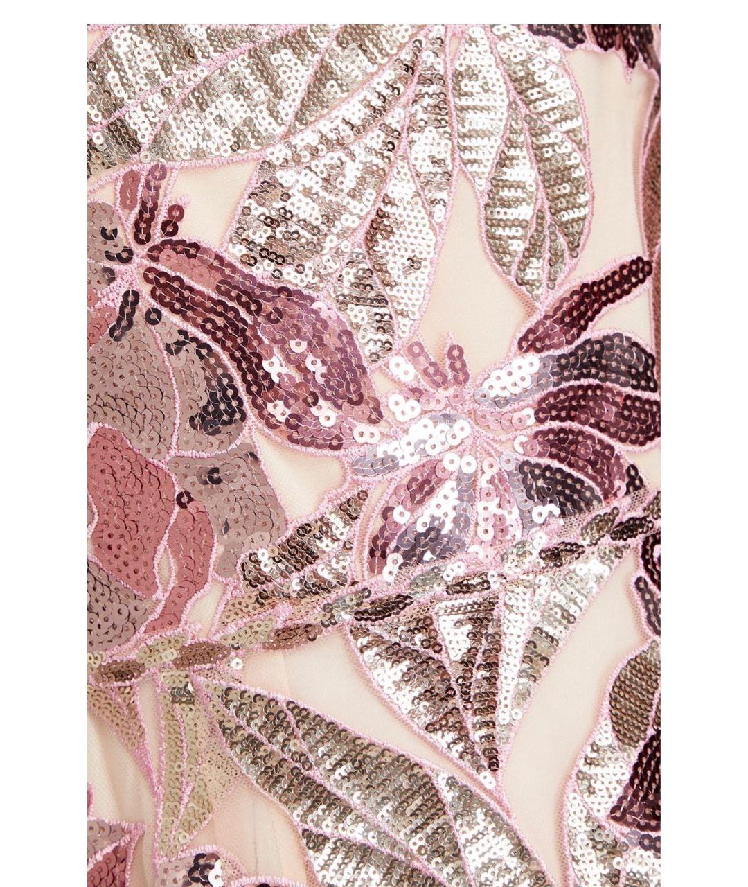 MARCHESA NOTTE Розовое синтетическое вечернее платье, фото 4