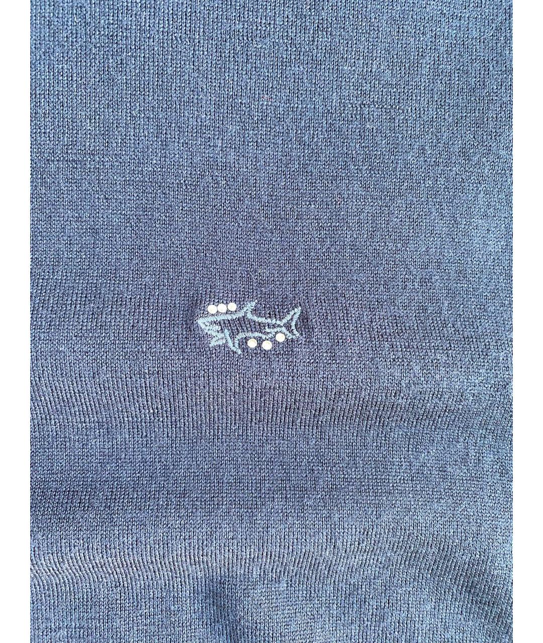 PAUL & SHARK Темно-синяя шерстяная жилетка, фото 7