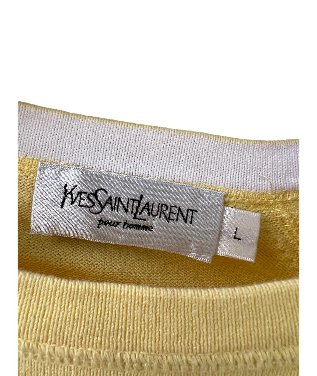 SAINT LAURENT Желтый хлопковый джемпер / свитер, фото 2