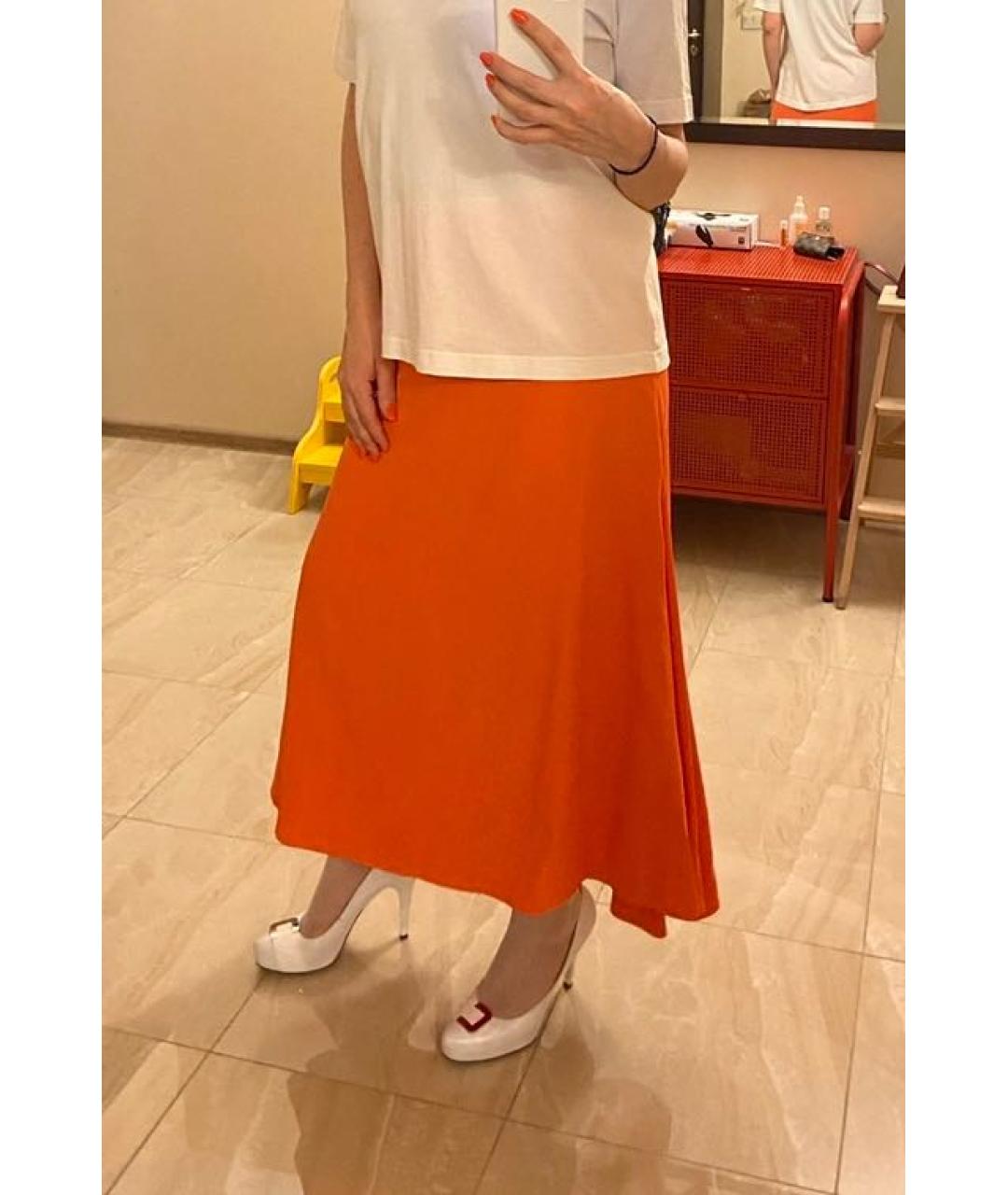 COS Оранжевая вискозная юбка макси, фото 5
