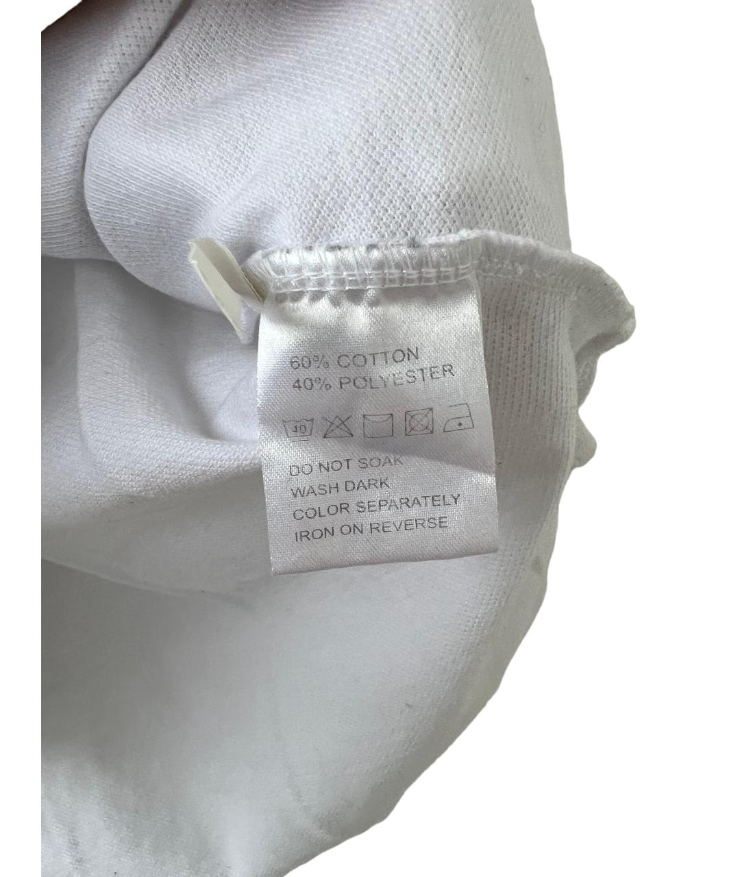 SAINT LAURENT Белое хлопко-полиэстеровое поло с коротким рукавом, фото 2