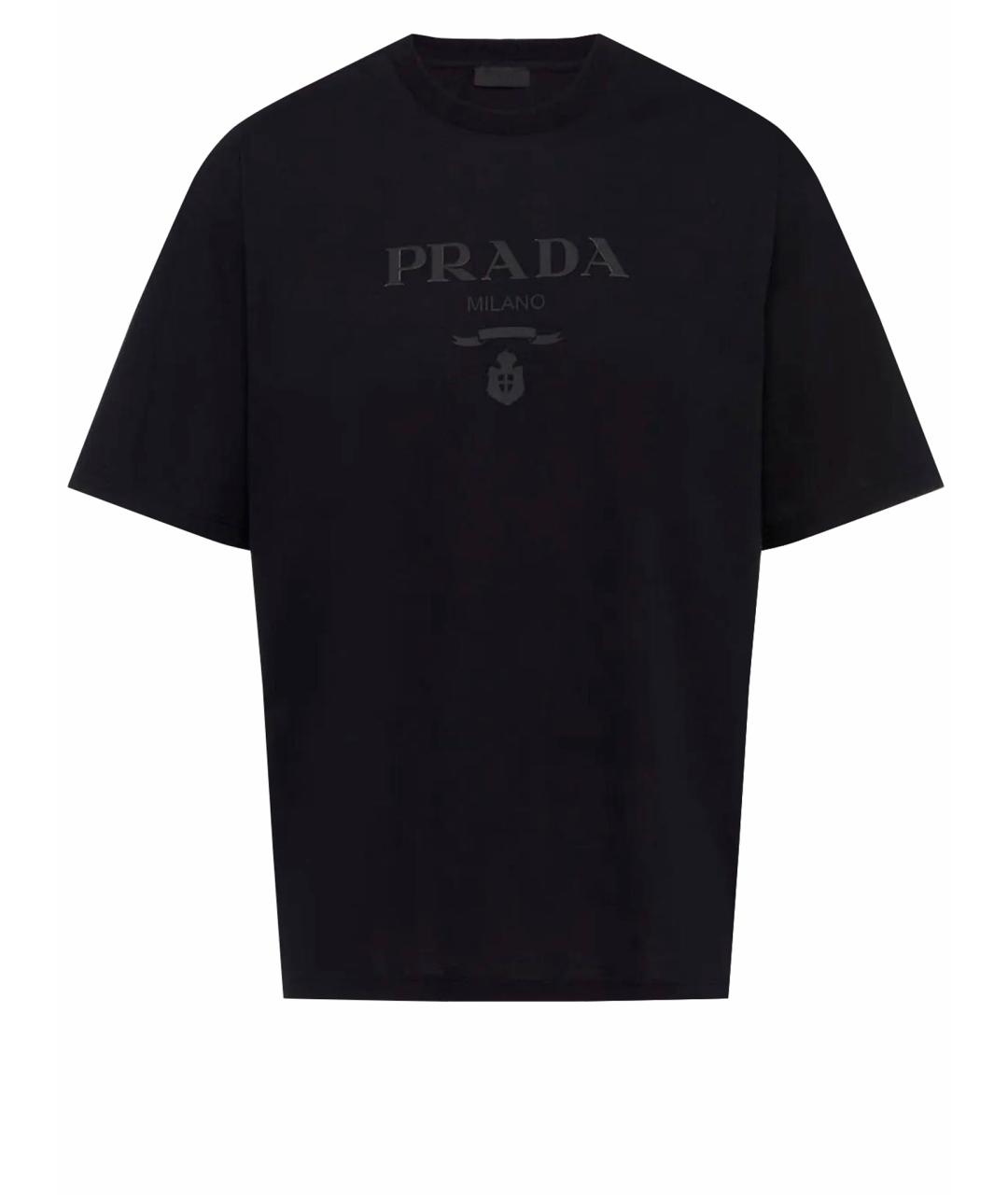 PRADA Черная хлопковая футболка, фото 7