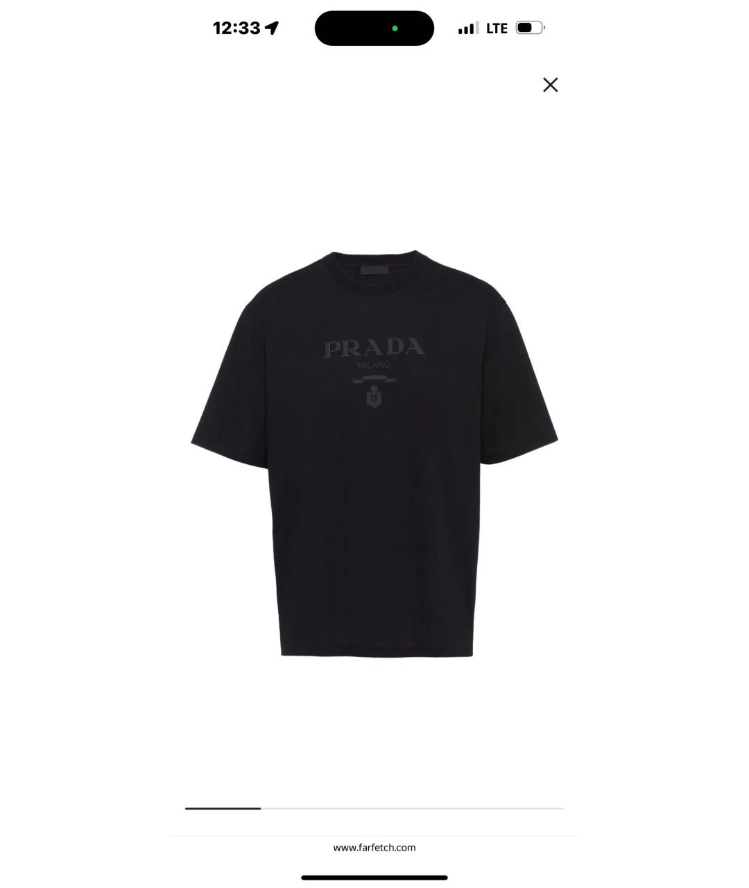 PRADA Черная хлопковая футболка, фото 6