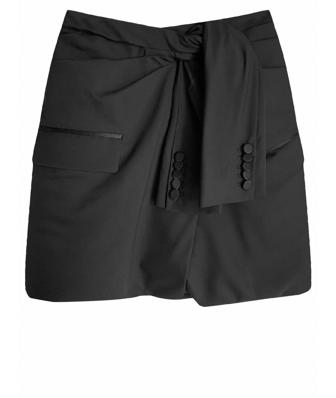 ALEXANDER WANG Черная шерстяная юбка мини, фото 1