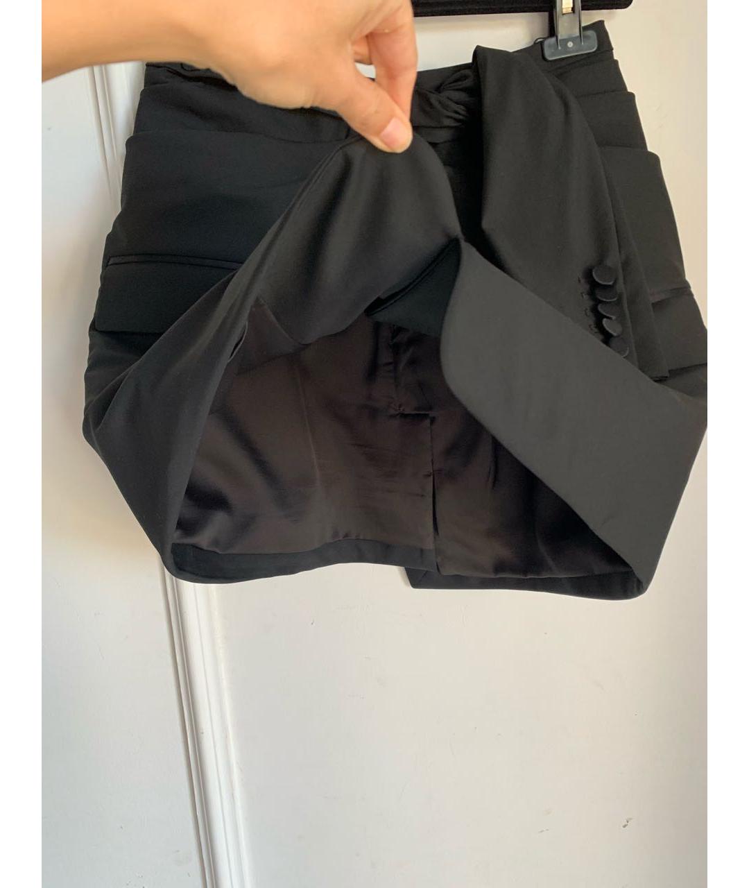 ALEXANDER WANG Черная шерстяная юбка мини, фото 3