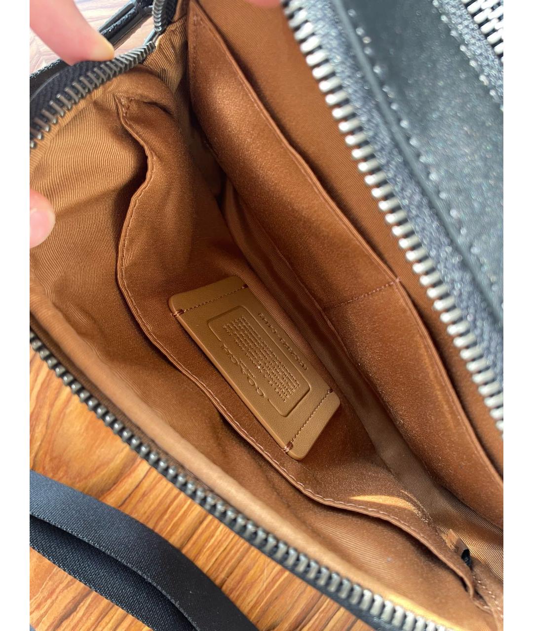 COACH Бежевая кожаная сумка на плечо, фото 6