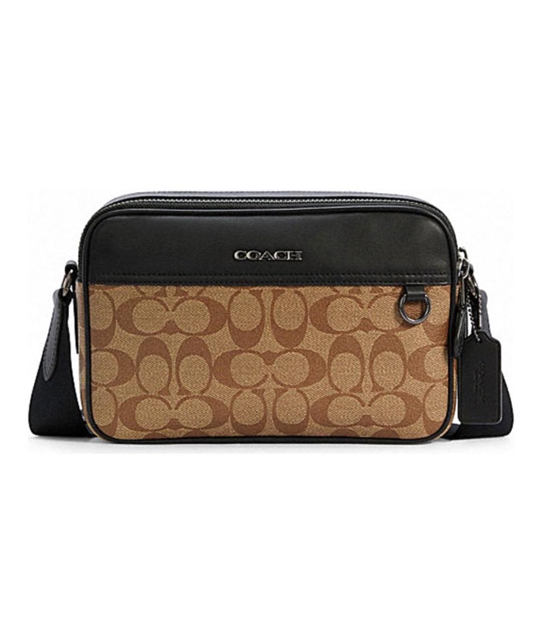 COACH Бежевая кожаная сумка на плечо, фото 9