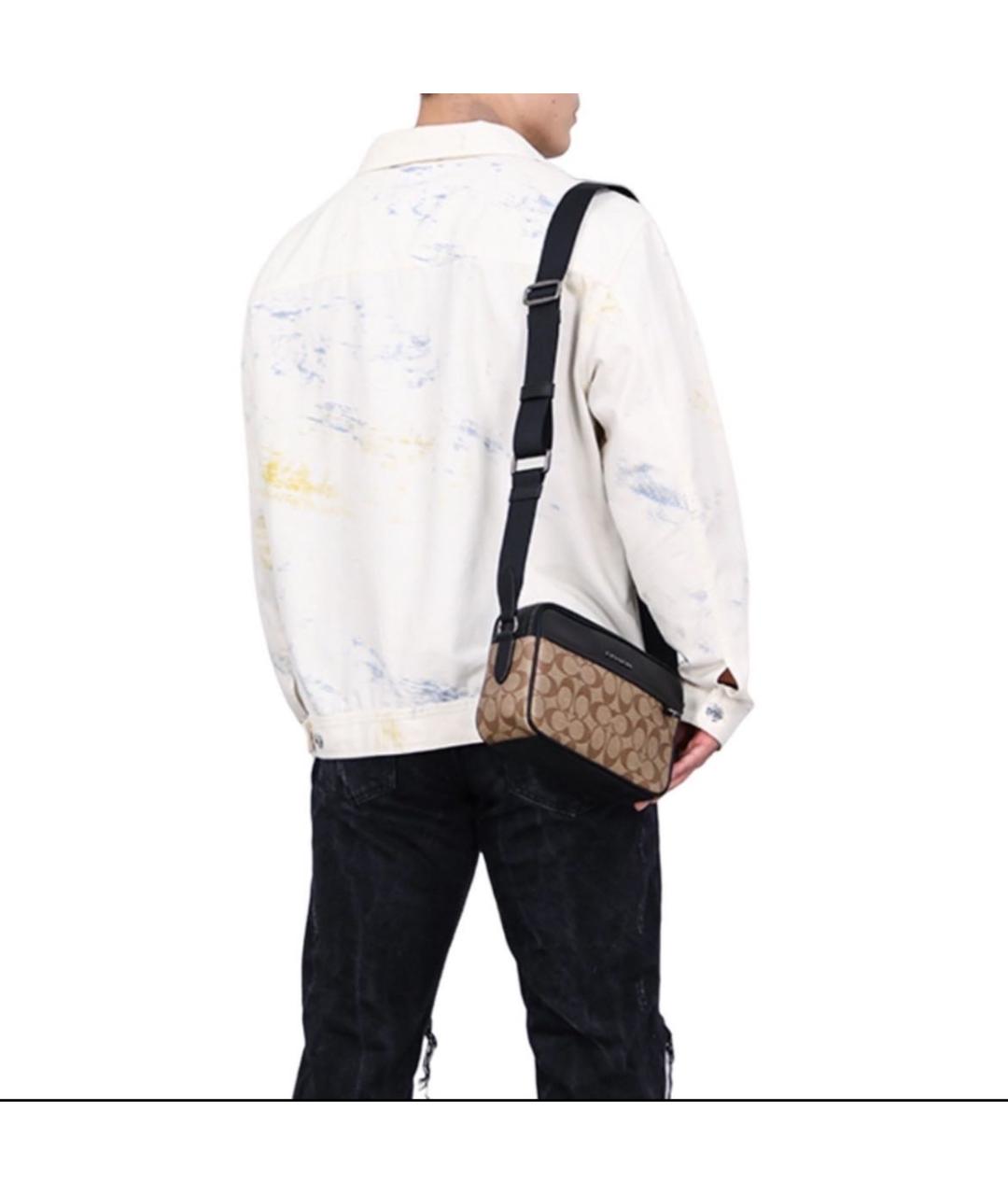 COACH Бежевая кожаная сумка на плечо, фото 8