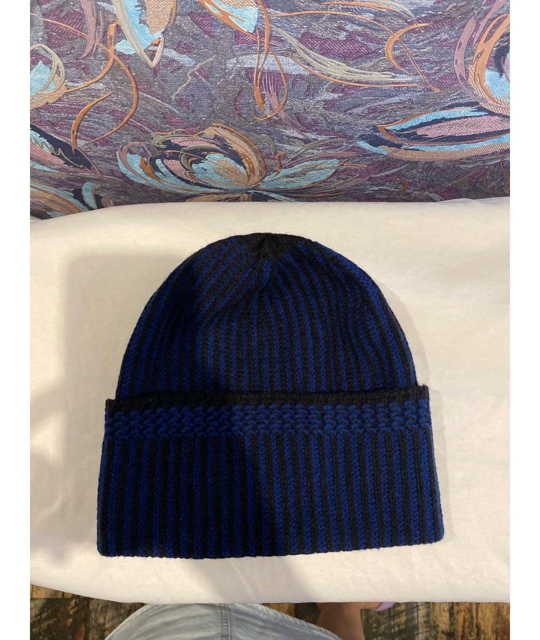 DIESEL Темно-синяя шерстяная шапка, фото 4