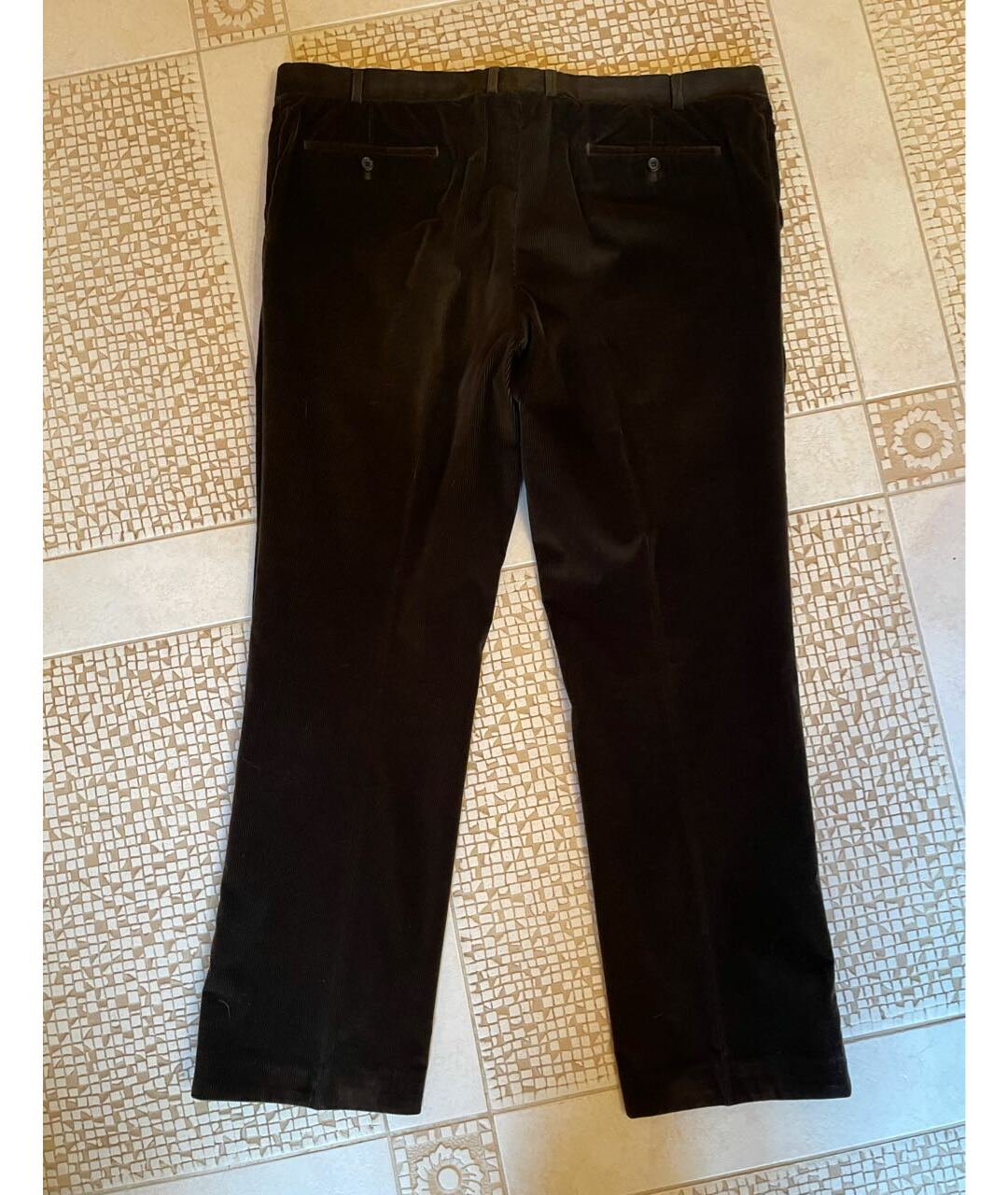 RALPH LAUREN Коричневые хлопко-эластановые классические брюки, фото 2