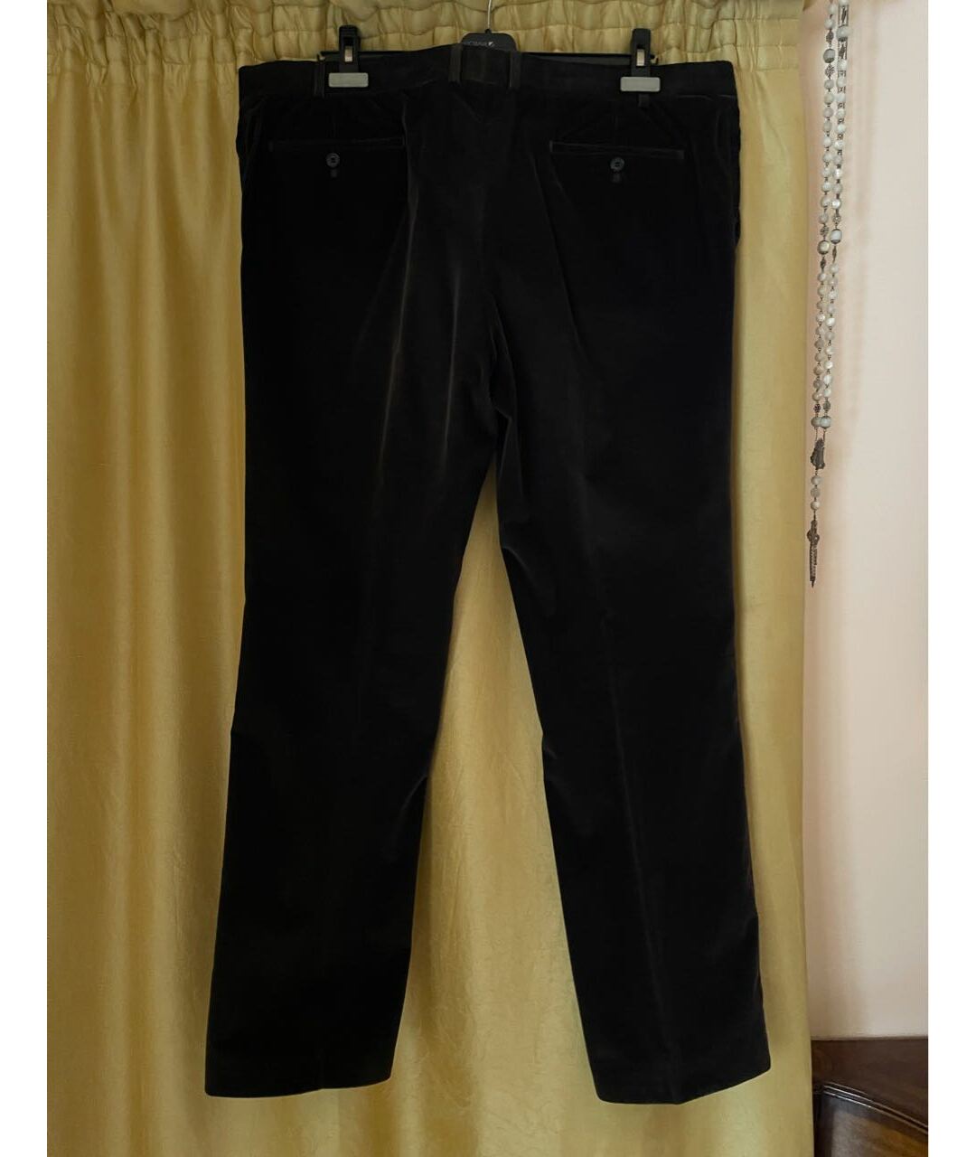RALPH LAUREN Коричневые хлопко-эластановые классические брюки, фото 8
