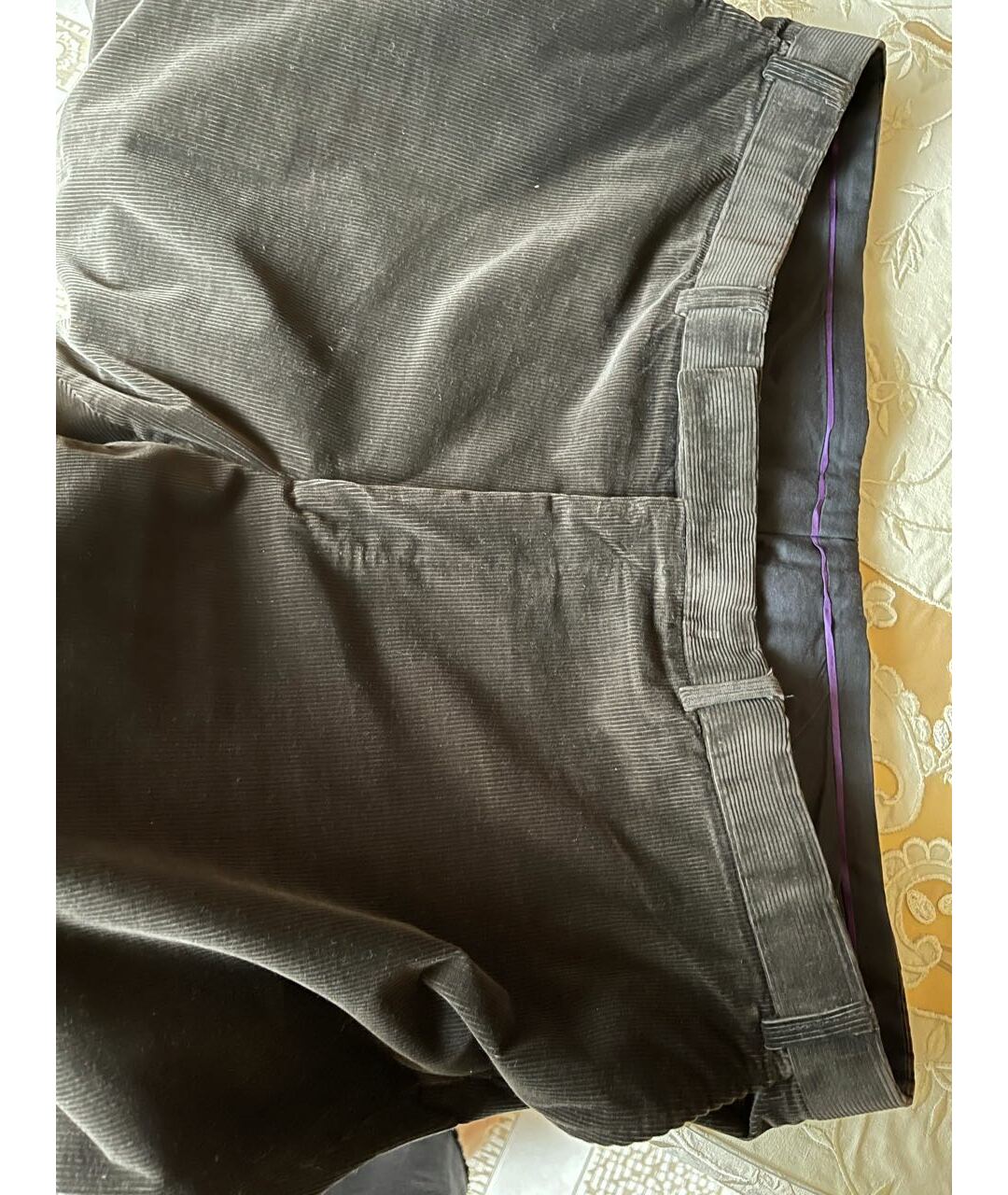RALPH LAUREN Коричневые хлопко-эластановые классические брюки, фото 7