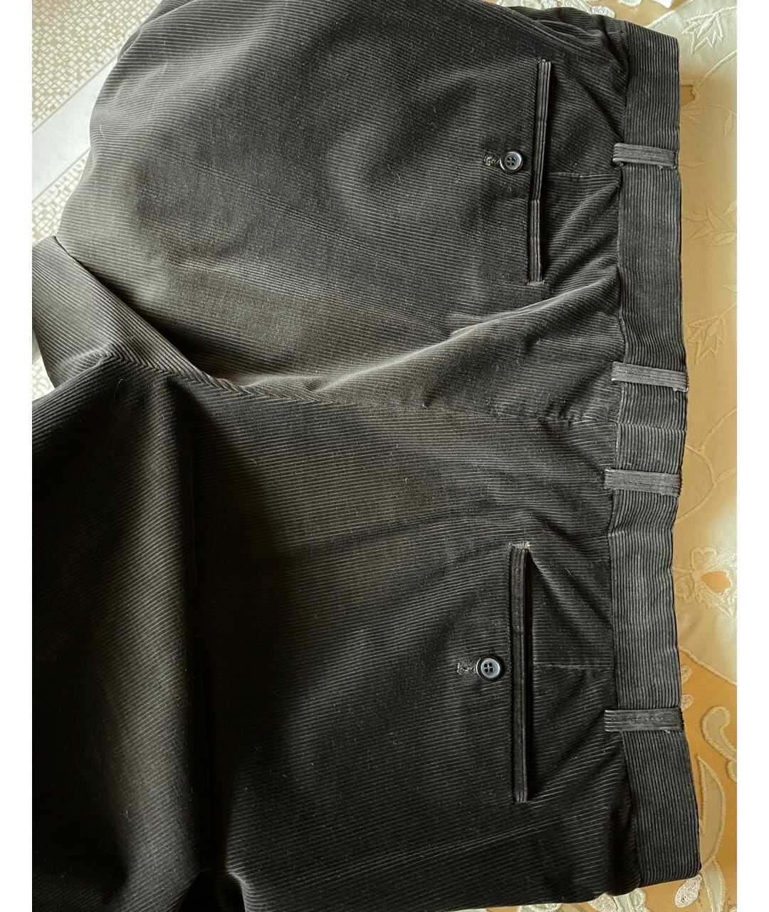 RALPH LAUREN Коричневые хлопко-эластановые классические брюки, фото 6
