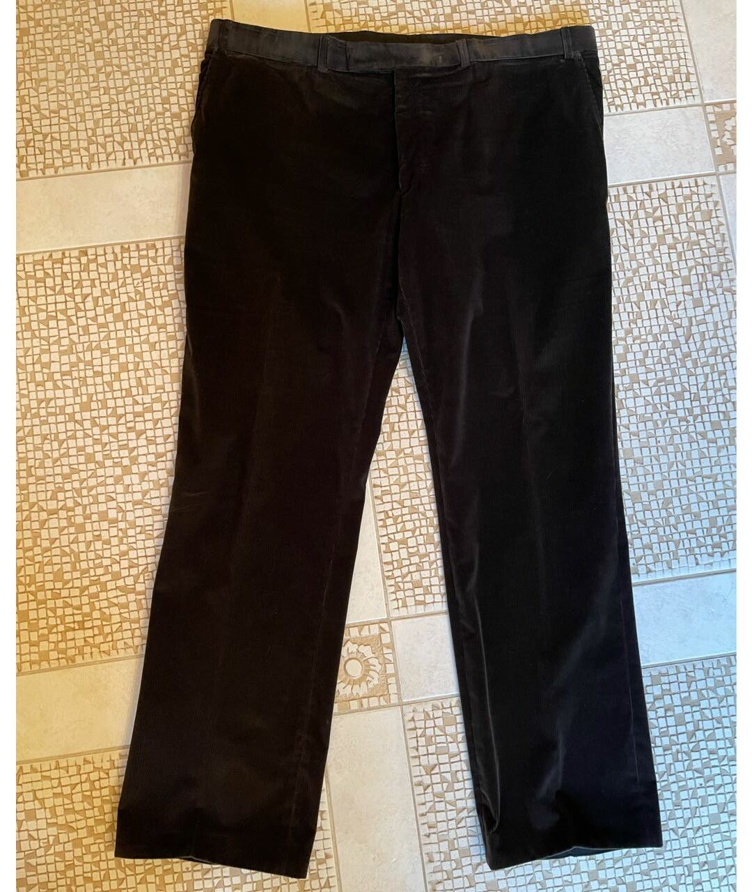 RALPH LAUREN Коричневые хлопко-эластановые классические брюки, фото 9