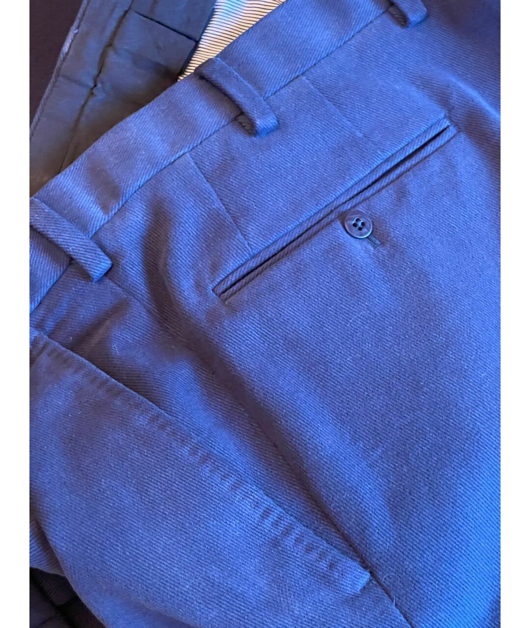 FERU Синие хлопковые классические брюки, фото 5