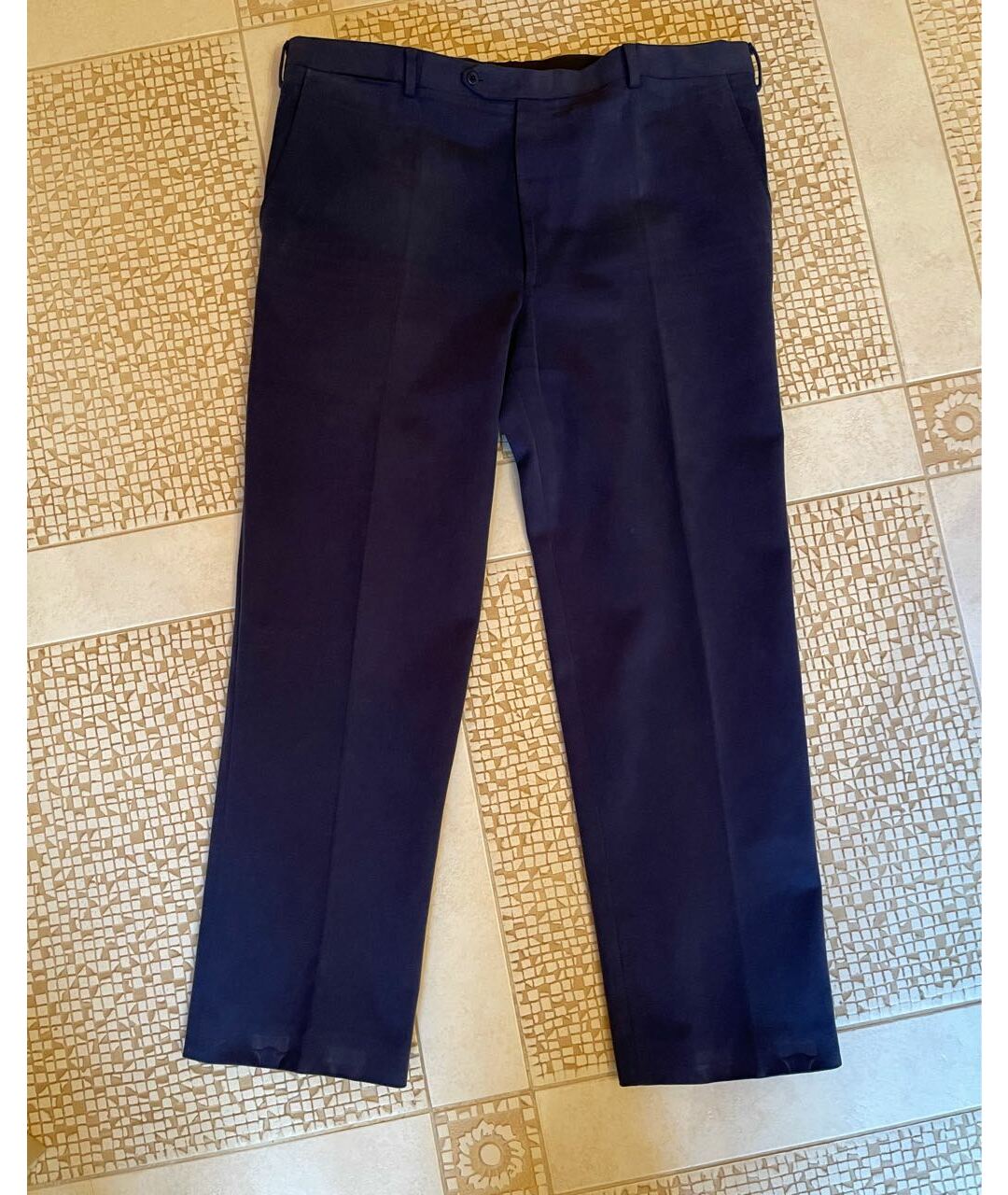 FERU Синие хлопковые классические брюки, фото 7