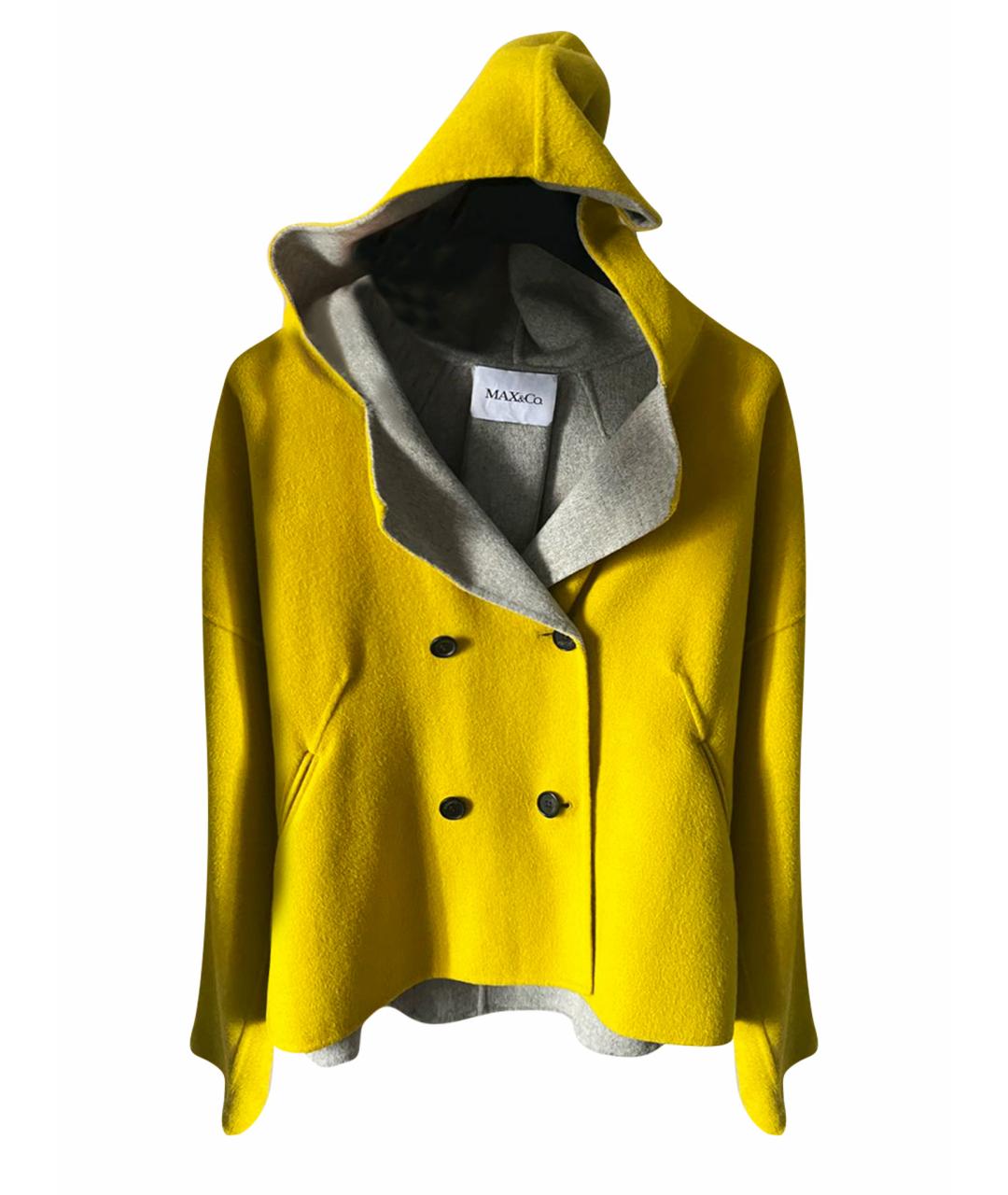 MAX&CO Желтое шерстяное пальто, фото 1
