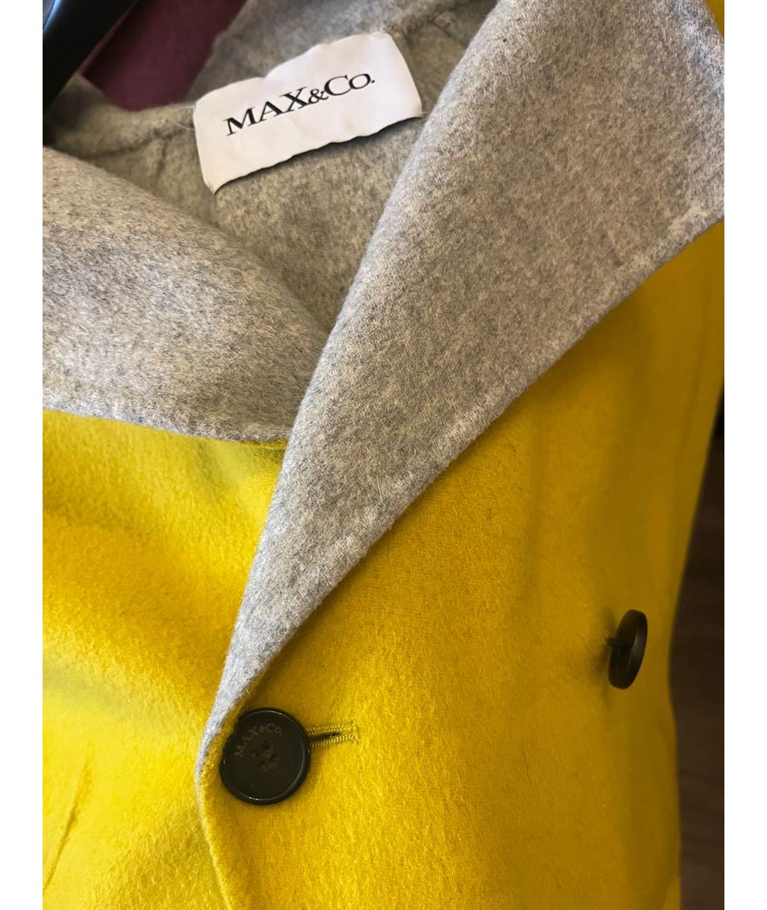 MAX&CO Желтое шерстяное пальто, фото 3