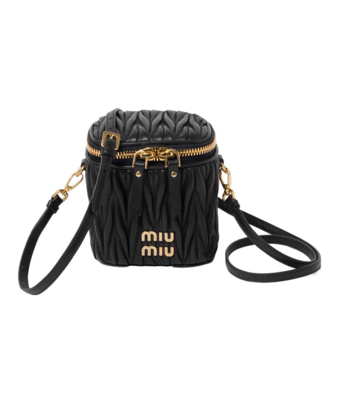 MIU MIU Черная кожаная сумка через плечо, фото 1
