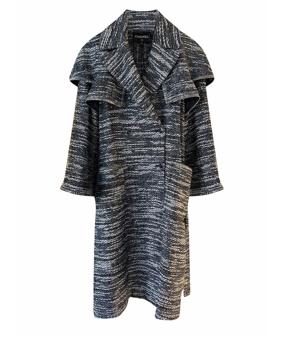 CHANEL PRE-OWNED Серое шерстяное пальто, фото 1