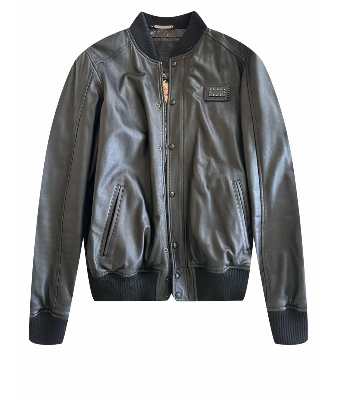 PHILIPP PLEIN Черная кожаная куртка, фото 1