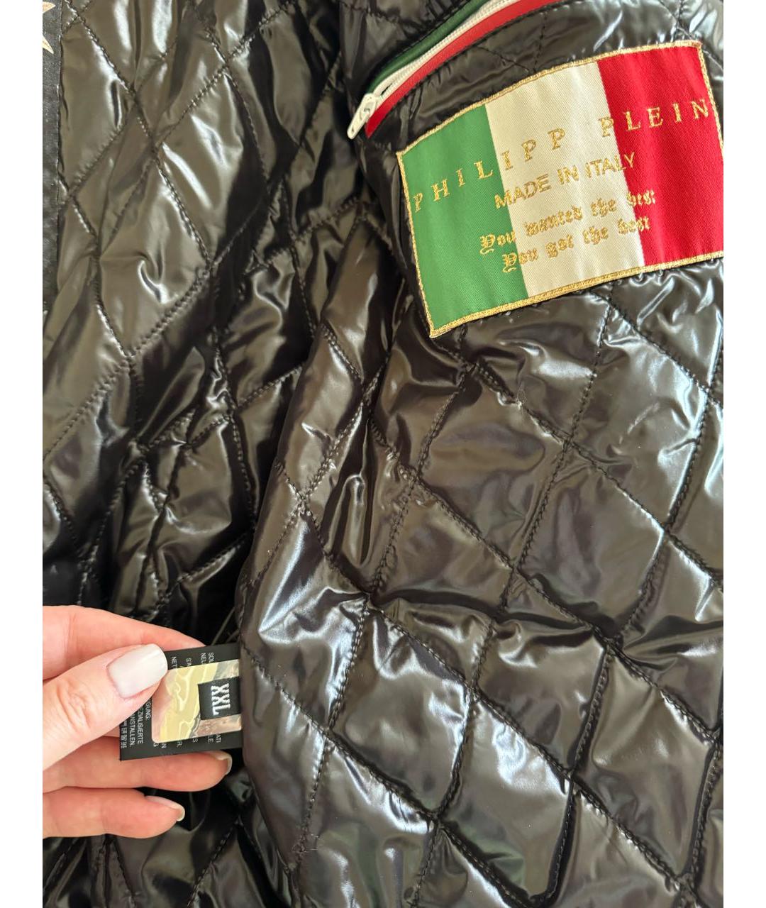 PHILIPP PLEIN Черная кожаная куртка, фото 5