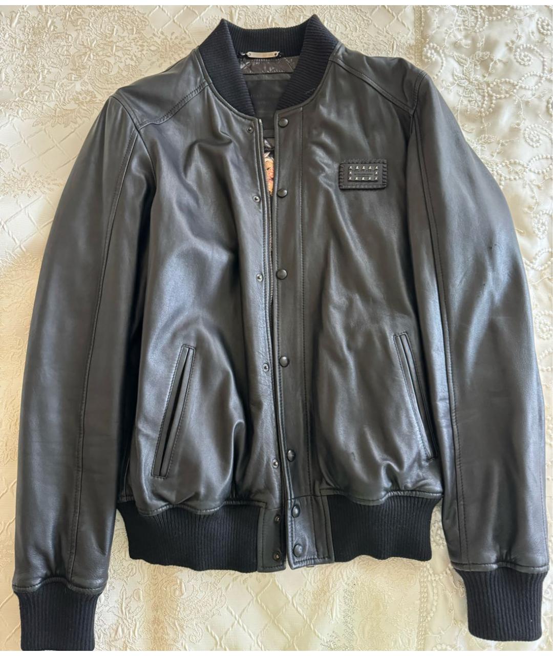 PHILIPP PLEIN Черная кожаная куртка, фото 6