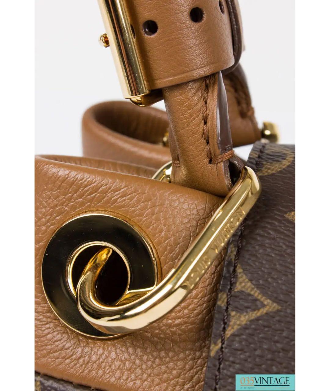 LOUIS VUITTON Коричневая кожаная сумка с короткими ручками, фото 5