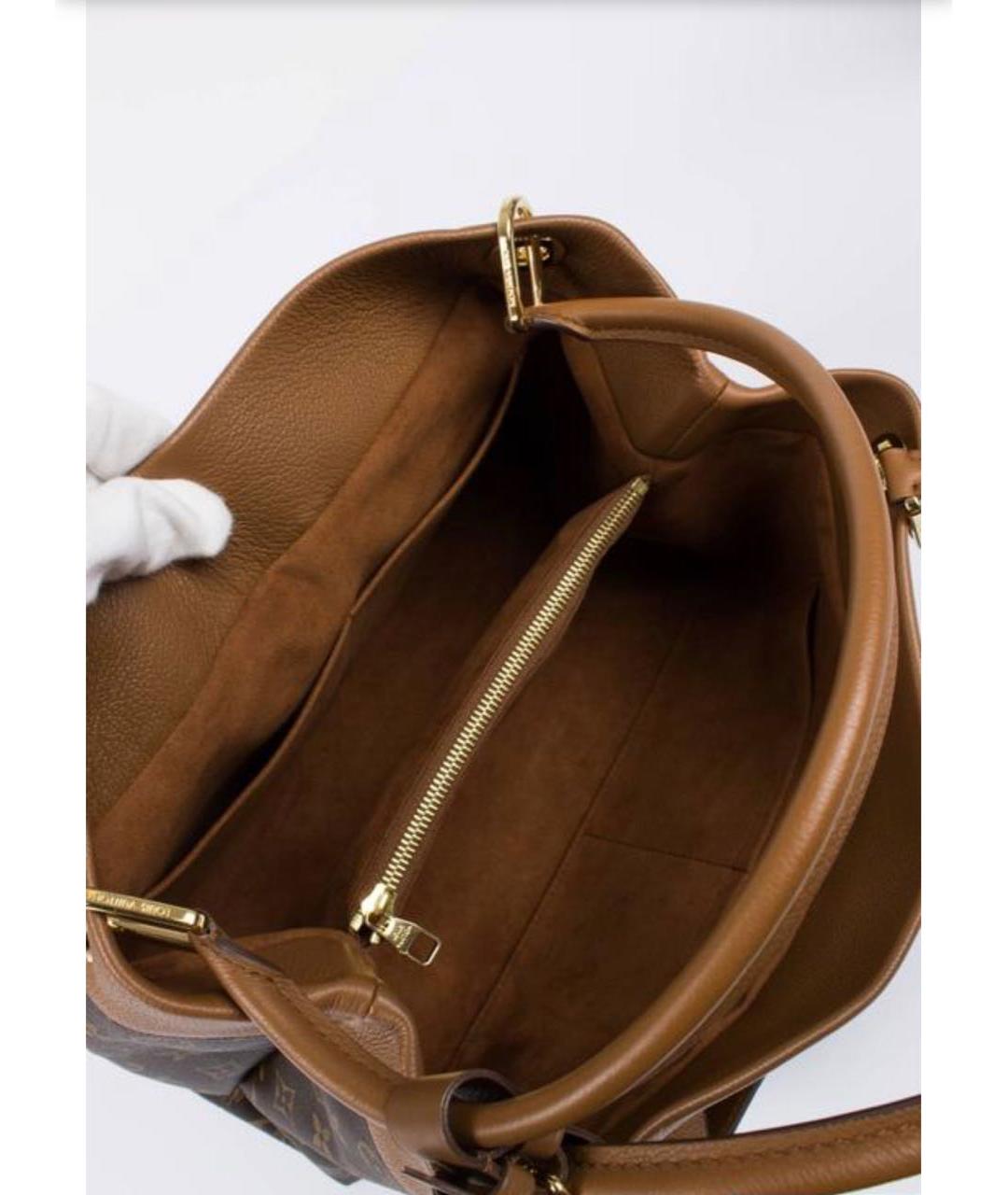 LOUIS VUITTON Коричневая кожаная сумка с короткими ручками, фото 6