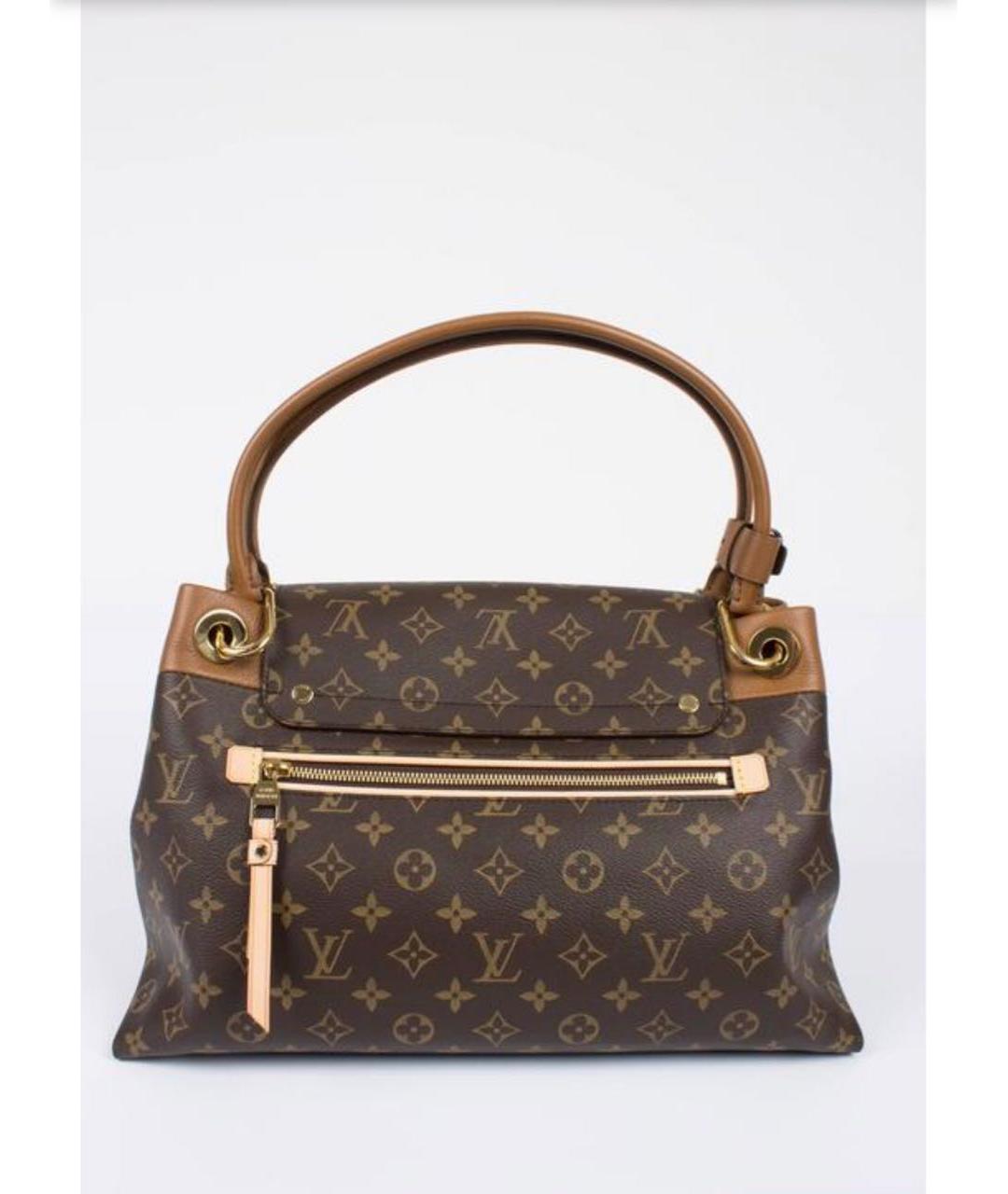 LOUIS VUITTON Коричневая кожаная сумка с короткими ручками, фото 3