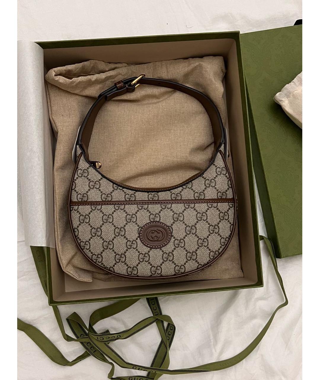 GUCCI Бежевая тканевая сумка через плечо, фото 6