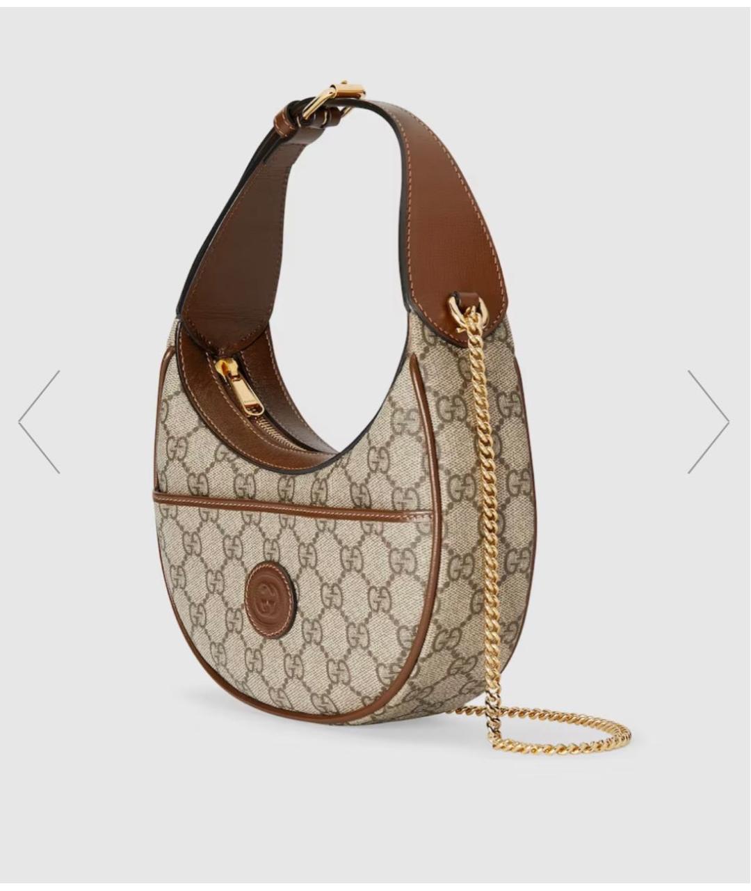 GUCCI Бежевая тканевая сумка через плечо, фото 2