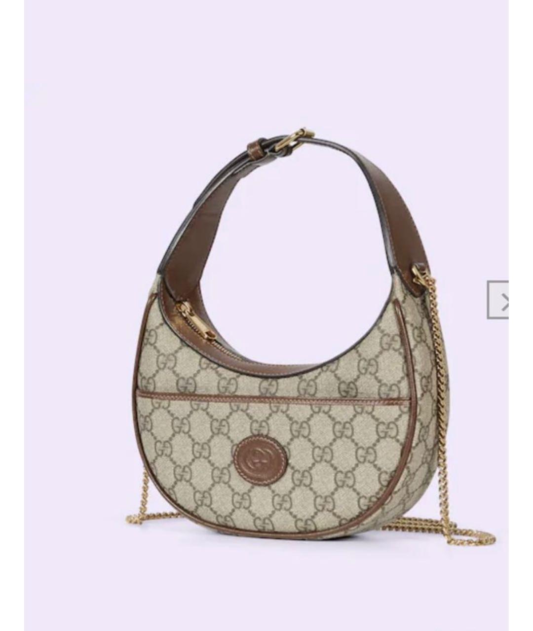 GUCCI Бежевая тканевая сумка через плечо, фото 3