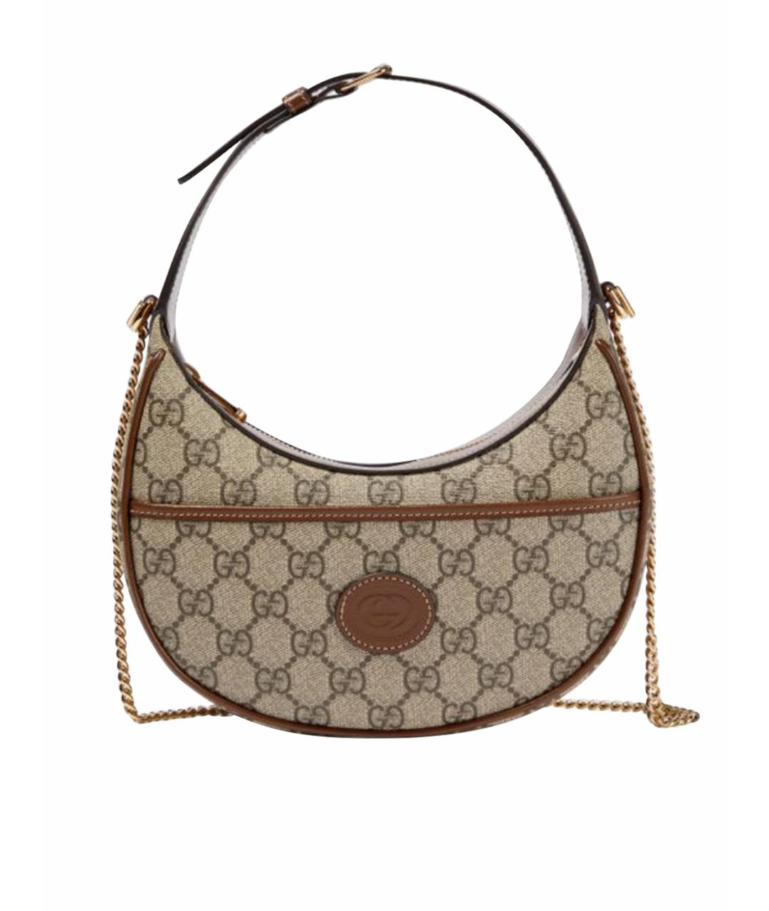 GUCCI Бежевая тканевая сумка через плечо, фото 1