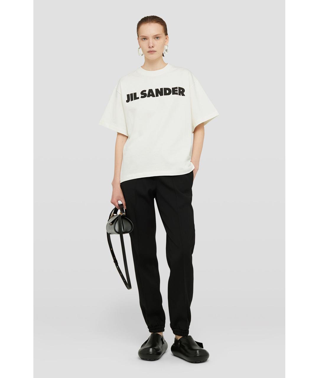 JIL SANDER Белая хлопковая футболка, фото 2