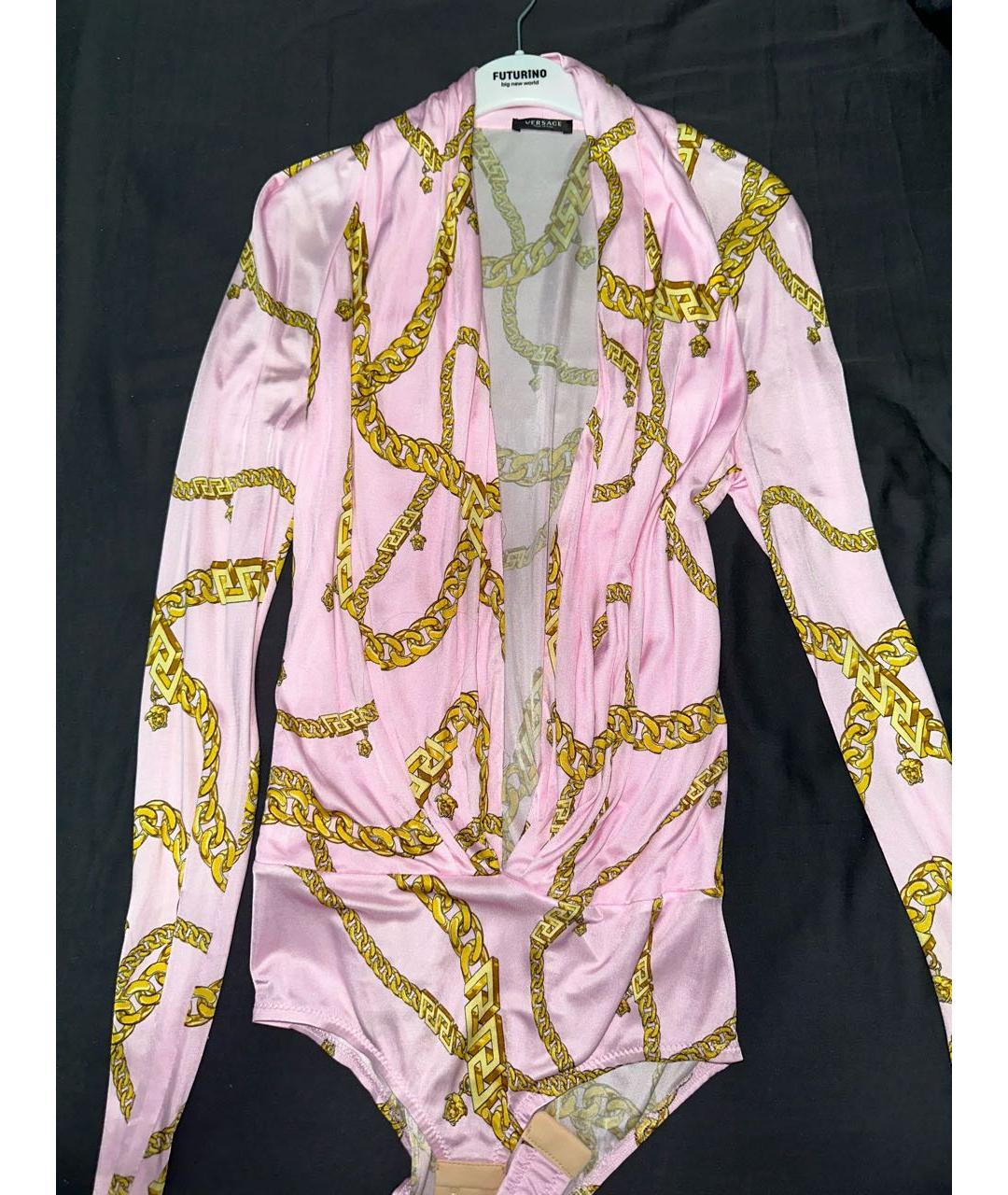 VERSACE Розовая шелковая блузы, фото 3