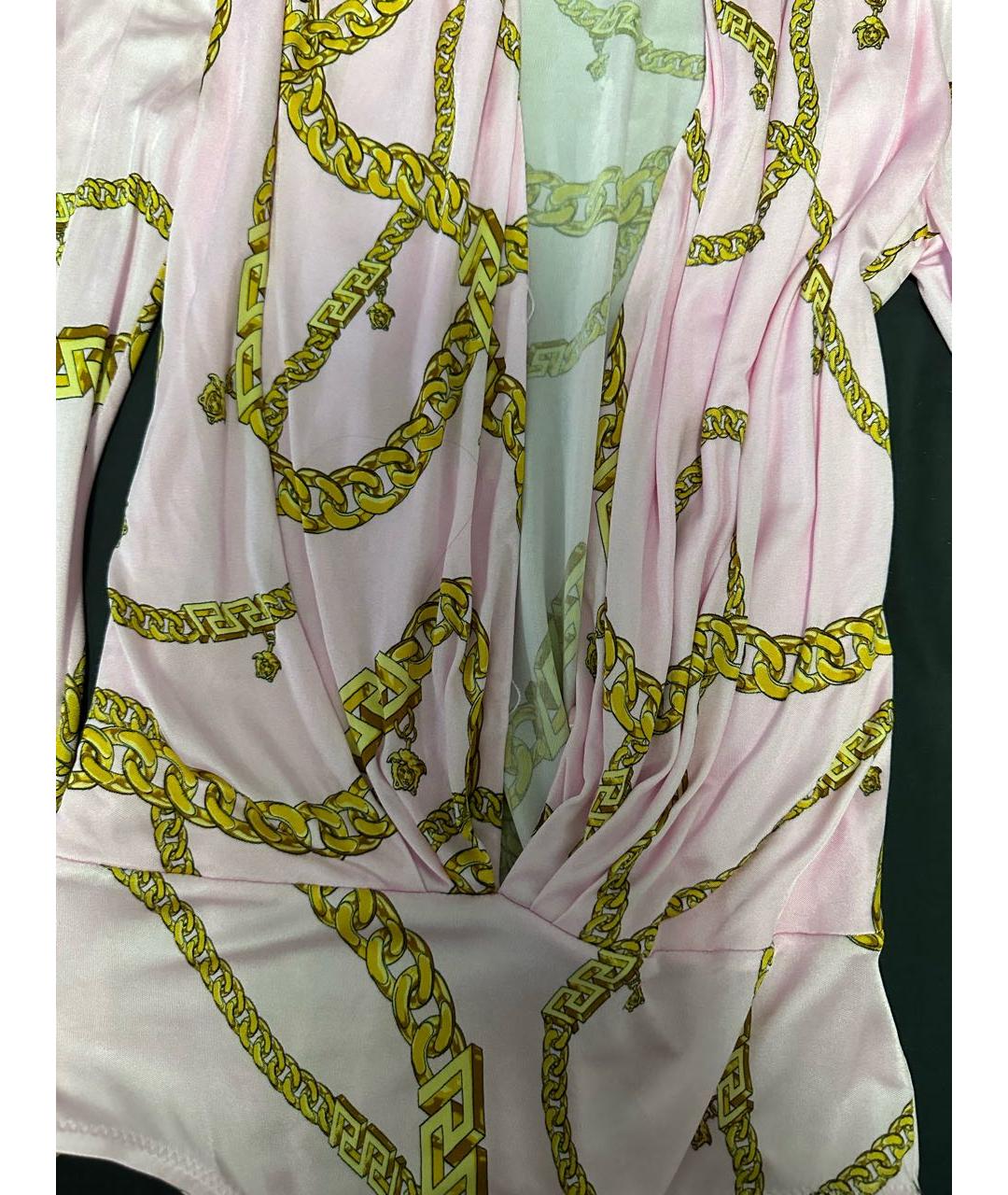 VERSACE Розовая шелковая блузы, фото 4
