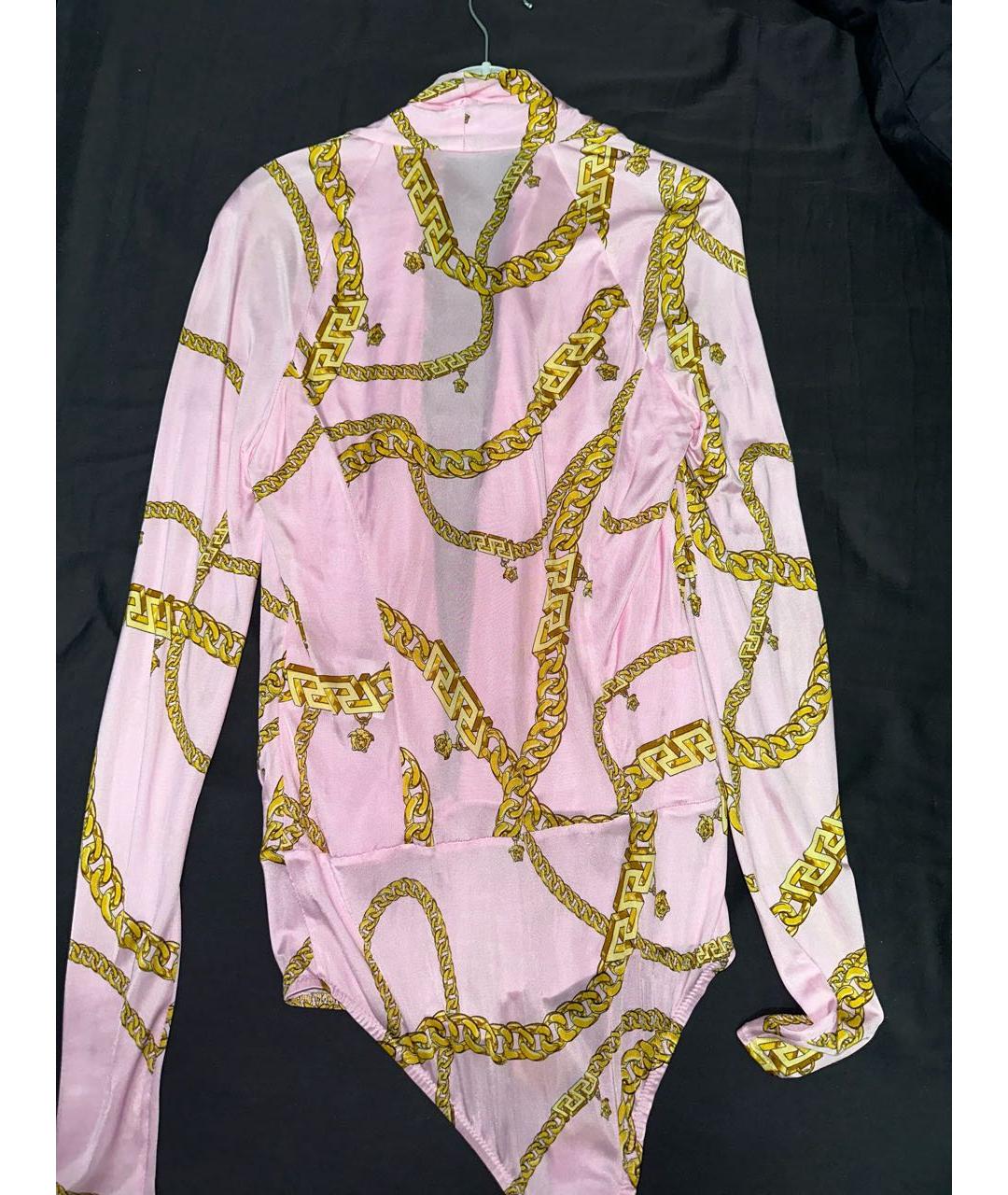VERSACE Розовая шелковая блузы, фото 2
