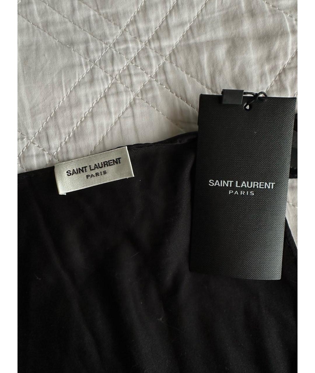 SAINT LAURENT Черная майка, фото 2