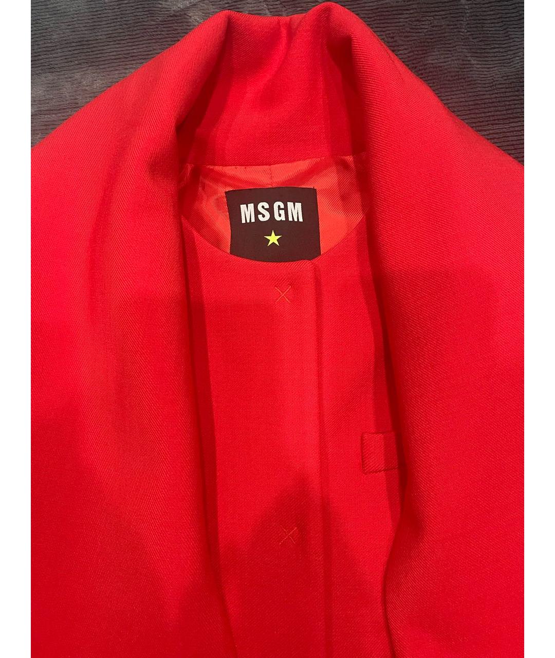 MSGM Красное вискозное пальто, фото 3