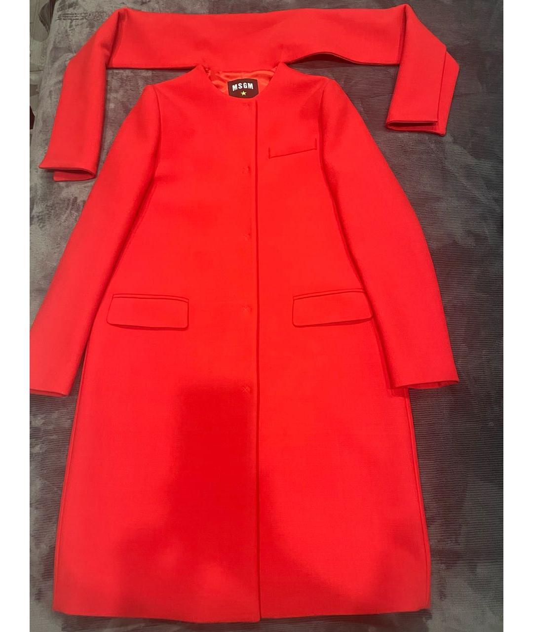 MSGM Красное вискозное пальто, фото 4