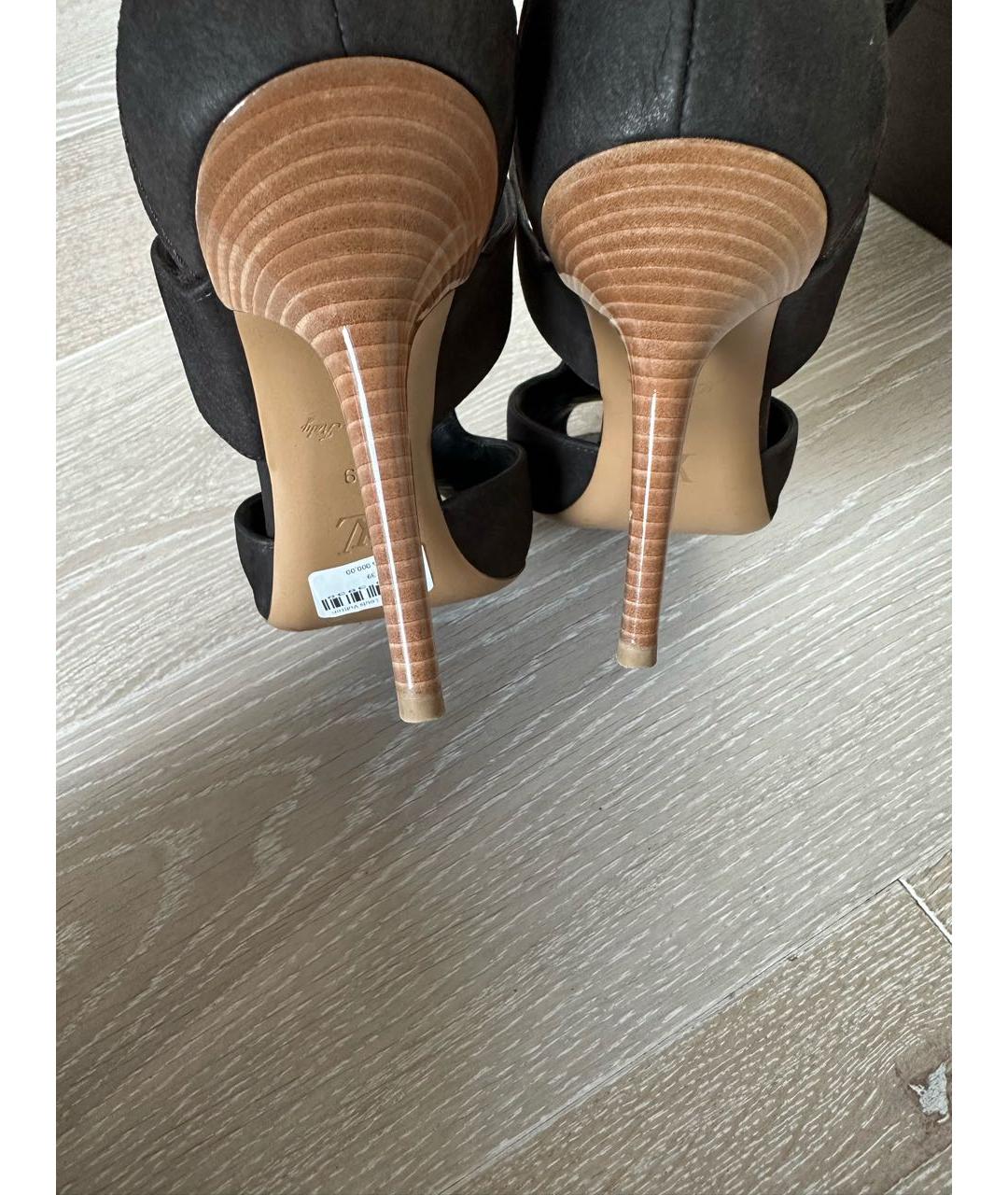 LOUIS VUITTON Коричневые кожаные босоножки, фото 5